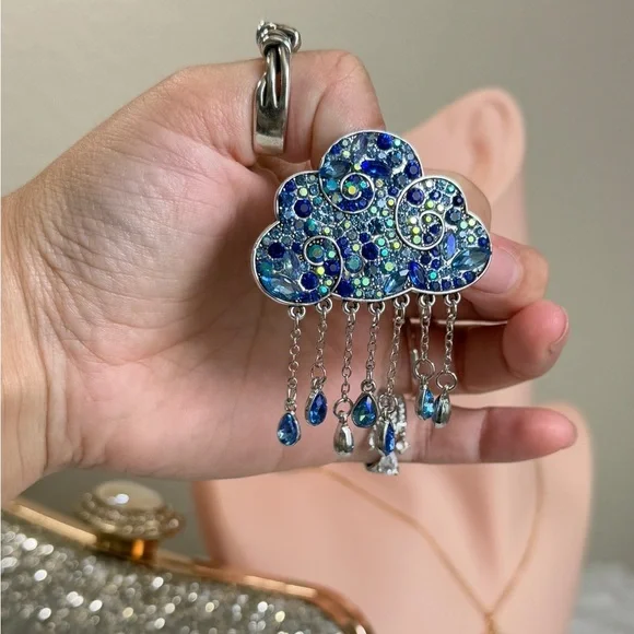 ⚜️🌧️ Cloudé | Blue and Silver Cloud Brooch 🌧️ - Picture 7 of 9